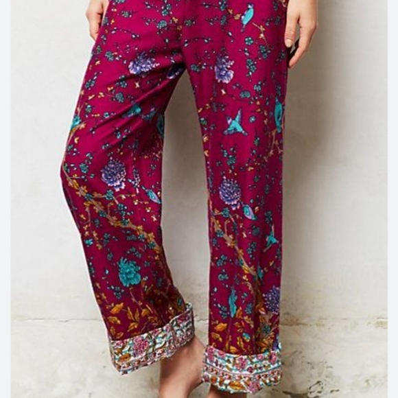 Anthropologie Other - Anthropologie Eloise purple hummingbird lounge pajama pants XS
